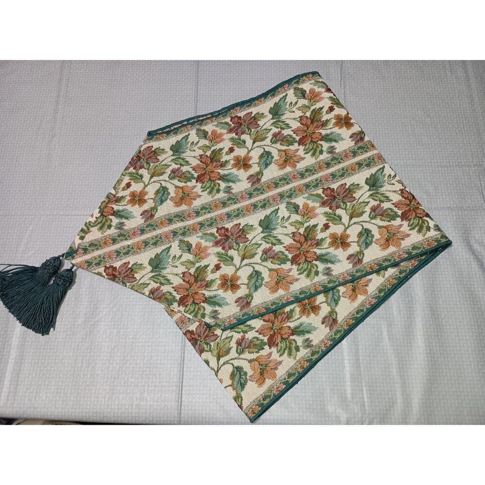 Table Runner, Embroidery, Fall Colors, 70 Inches - Picture 1 of 6